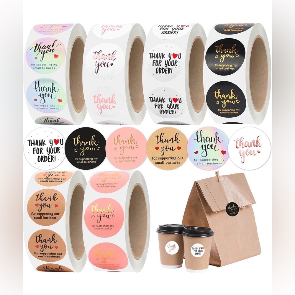 500 Thank You Stickers 1”